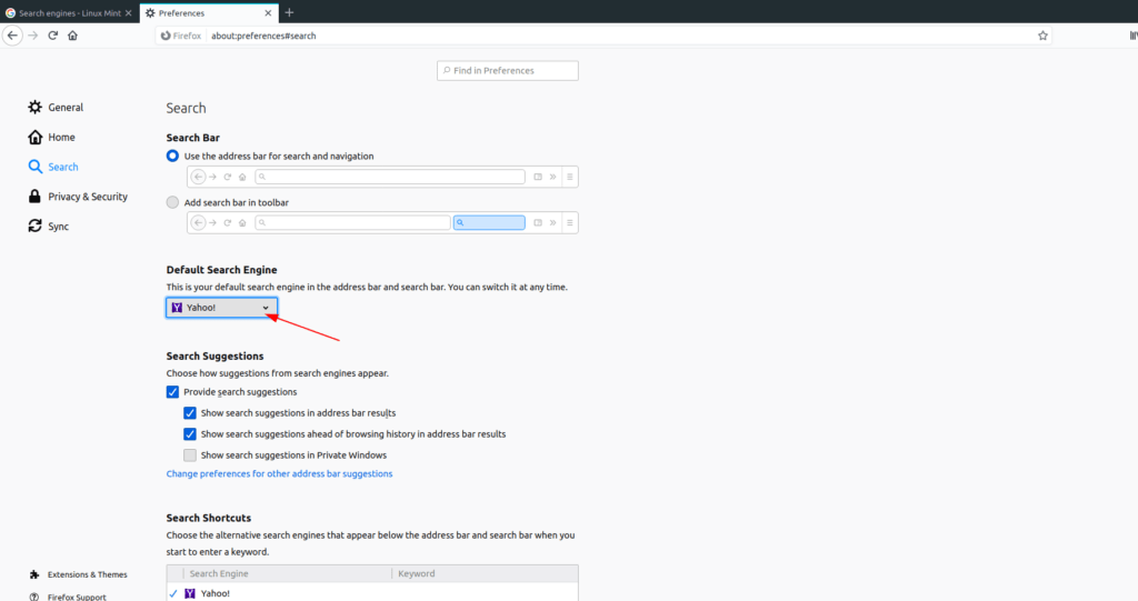 g search6 How to Enable Google Search in Firefox on LinuxMint
